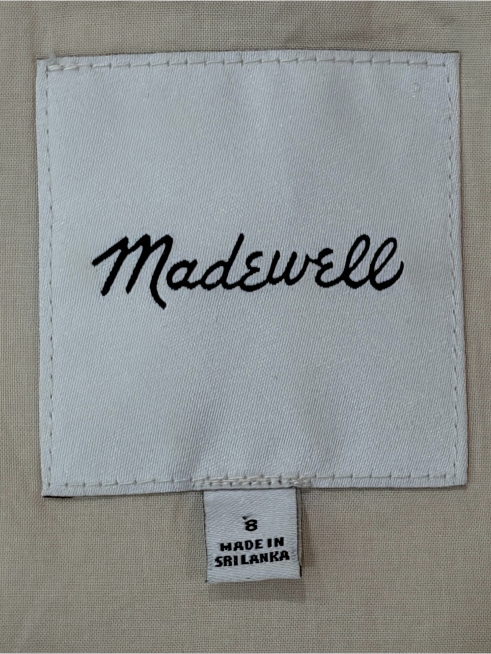 MADEWELL Linen Vest Top Sesame Maeve Glen Plaid Size 8 - Picture 9 of 10